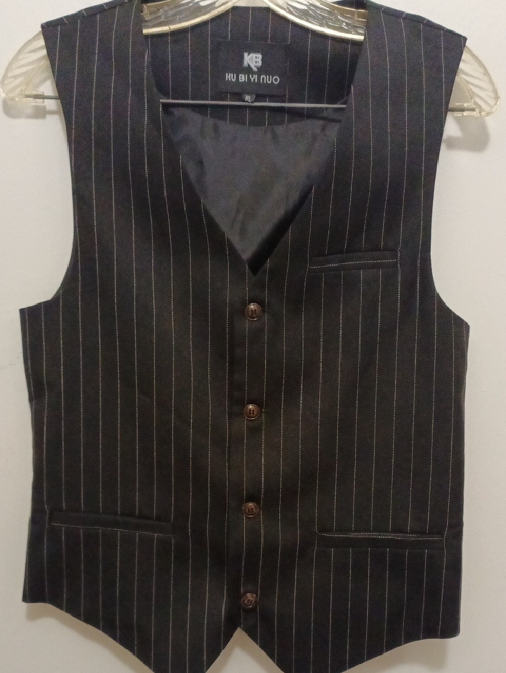 Black Pinstripe Dress Vest